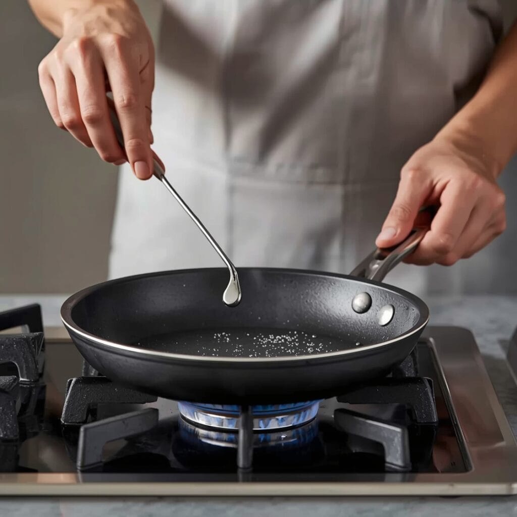 Ceramic nonstick pan action