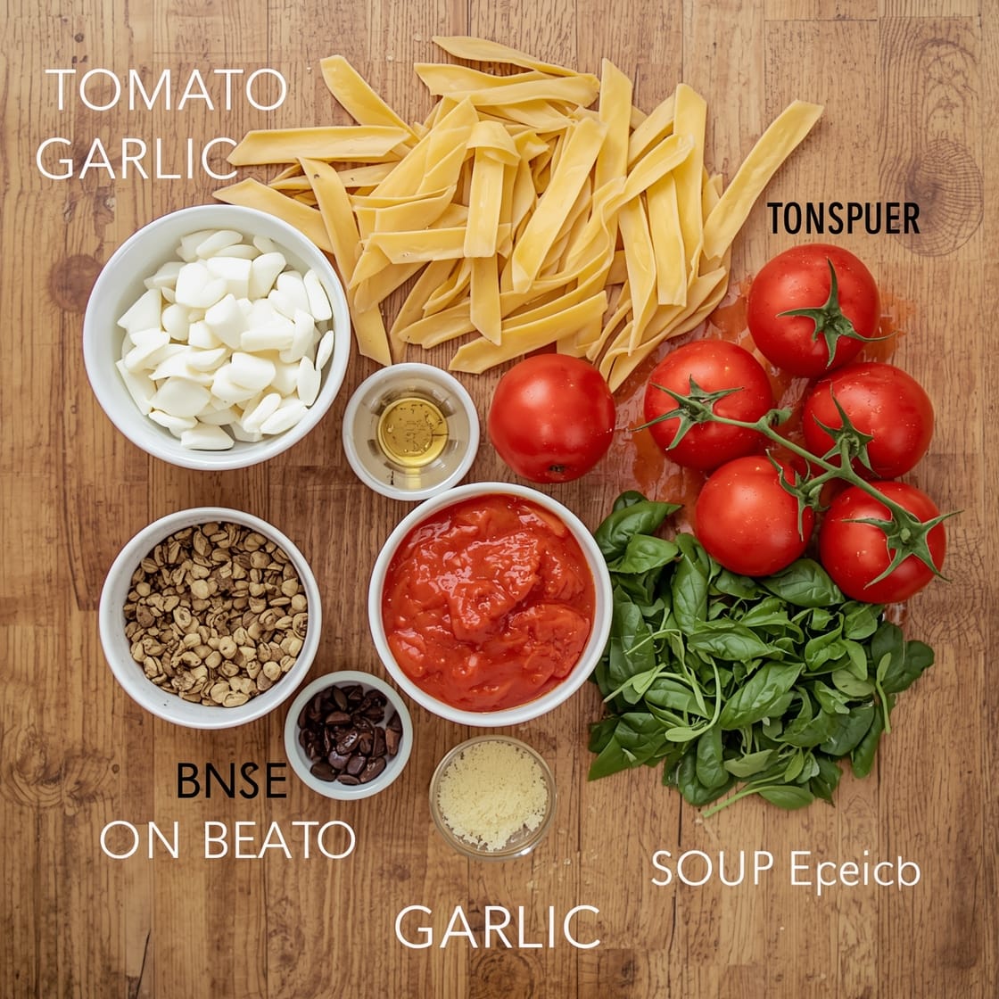 Tomato Garlic Pasta ingredients