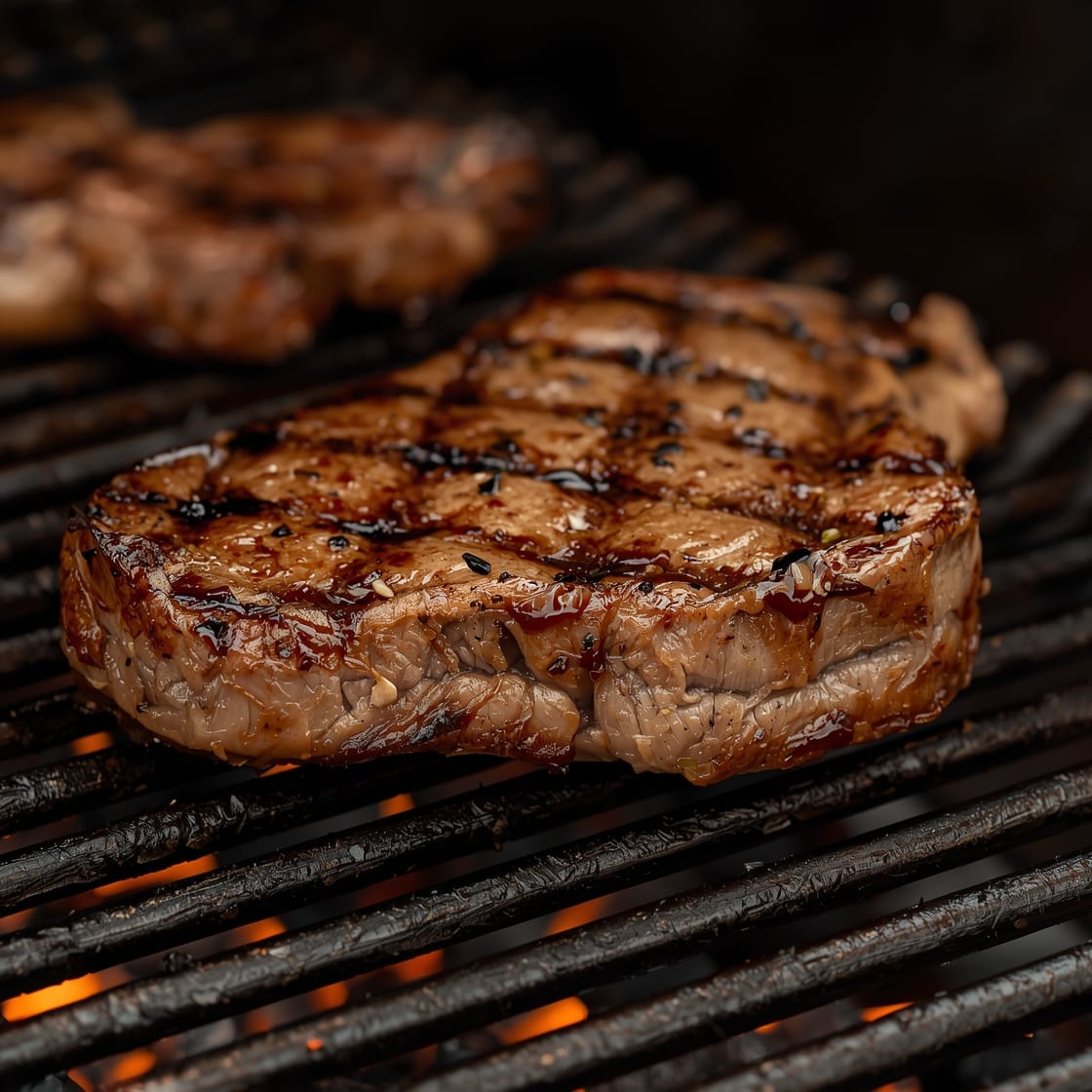 beef chuck steak on grill
