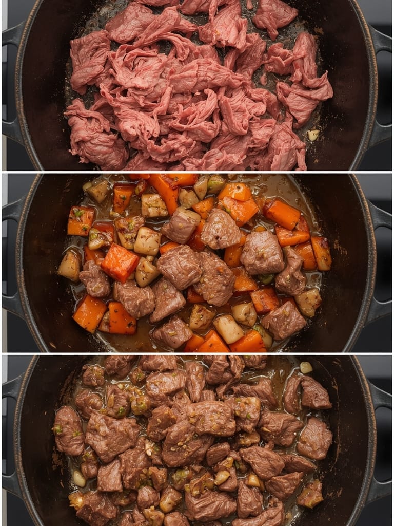 3 classic beef recipes steps