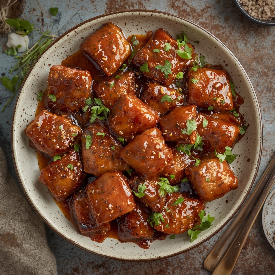 glazed beef bites