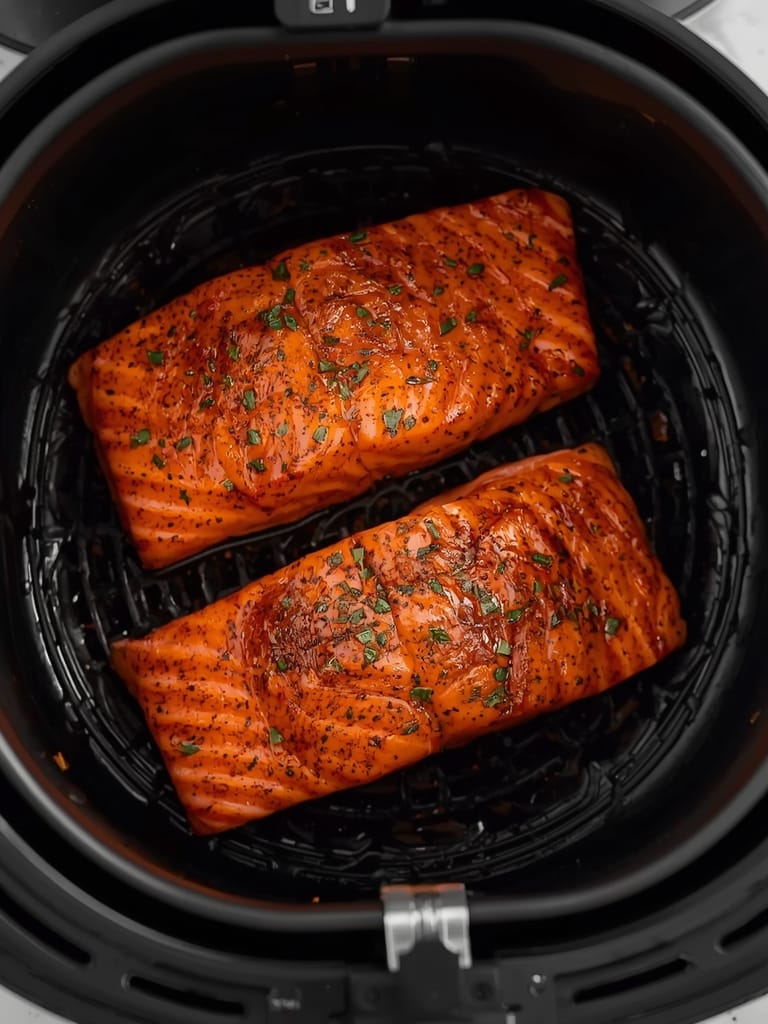 Mustard Air Fryer Salmon steps