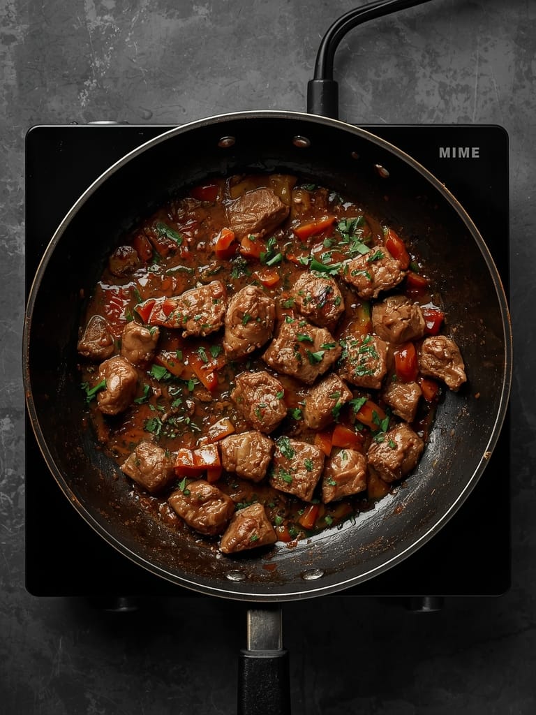 one pan beef steps